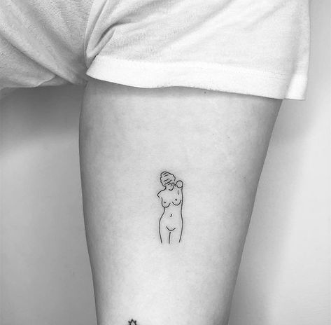 Tattoos Torso, Greek Goddess Tattoo, Aphrodite Tattoo, Venus Tattoo, Forever Sticker, Torso Tattoos, Tattoo Line, Greek Mythology Tattoos, Goddess Tattoo