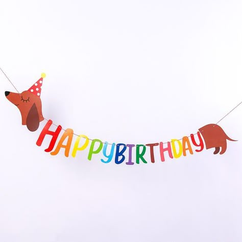 Dachshund Party, Dachshund Decor, Dachshund Birthday, Birthday Wishes For Brother, Banner Size, Bday Cards, Dog Birthday Party, Puppy Birthday, Beautiful Greeting Cards