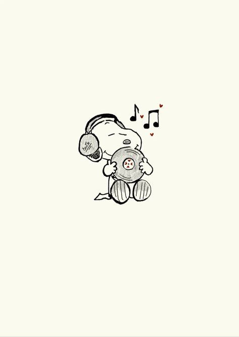 Snoopy With Music, Snoopy Music Wallpaper, Summer Snoopy Wallpaper, Retro Snoopy, Summer Snoopy, Snoopy Music, Wallpaper Snoopy, Snoopy Drawing, Dragon Tattoo Ideas