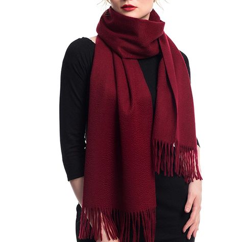 Large 78.7"x25.4" Luxurious Cashmere Scarf-Shawls for Women and Men - Dark Red - CK186W3UZEL - Scarves & Wraps, Fashion Scarves  #SCARVES #WRAPS #fashion #women #outfits  #Fashion Scarves Dark Red Scarf, Red Scarf Winter, Fashion Women Outfits, Scarf Aesthetic, Maroon Scarf, Aemond Targaryen, Wool Accessories, Winter Capsule, Oc Inspo