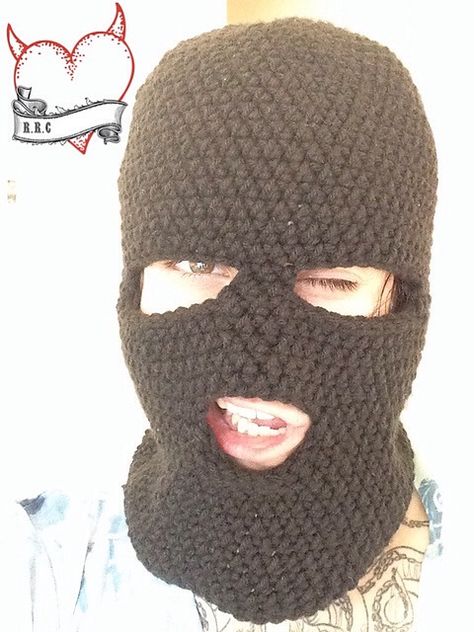 Crocheted Balaclava, Beanie Tutorial, Mens Crochet Beanie, Ski Beanie, Crochet Balaclava, Crochet Men, Men Crochet, Crochet Mask, Hat Tutorial