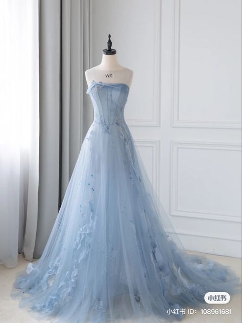 Ball Gowns Debut, Pastel Blue Ball Gown, Debut Dresses Filipino Blue, Light Blue Gowns Elegant, Baby Blue Wedding Dress, Light Blue Gown, Debut Gowns, Debut Dresses, Periwinkle Dress