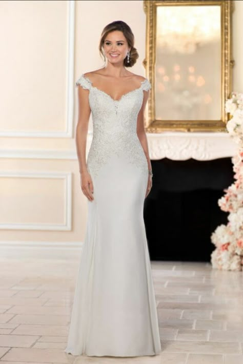 Stella York 6477 Column Wedding Dress, Stella York Wedding Dress, Wedding Dresses Mermaid, Unconventional Wedding Dress, Wedding Dress With Lace, Stella York, Dresses Mermaid, Dress With Lace, Wedding Dresses Simple