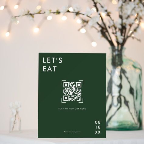 Wedding Card Crafts Qr Menu Design, Wedding Menu Sign, Scan Design, Wedding Diys, Business Fonts, Qr Code Business Card, Digital Menu, Menu Sign, Food Options