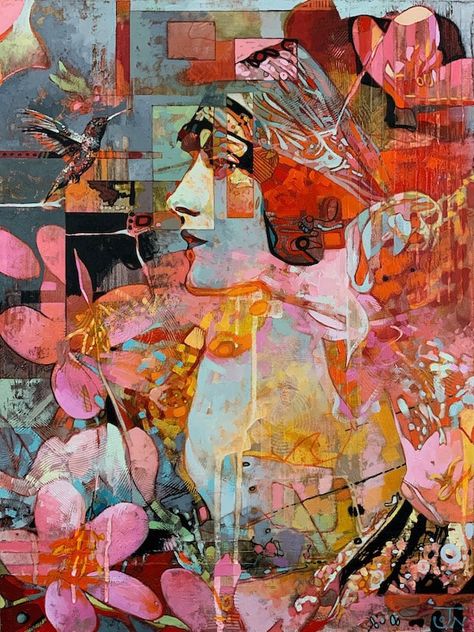 Intuitive Art, Soyut Sanat Tabloları, Figurative Artists, Arte Inspo, Floral Elements, Wow Art, Happy Spring, Abstract Portrait, Art Abstrait