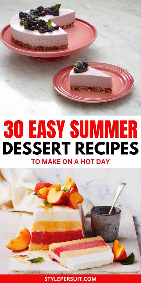 Summer desserts are the perfect way to cool down and indulge your sweet tooth during the hot season. From fruity sorbets to fruit popsicle recipes, there are so many delicious summer dessert ideas to choose from. In this post, I’ve added up some of the best summer dessert recipes like summer cakes, summer cupcakes, and other summer treats that you can easily make at home. So, let’s dive into the world of summer desserts and satisfy your cravings with our amazing collection! Easy Summer Dessert Recipes, Easy Summer Desserts, Summer Dessert Recipes, Easy Summer, Summer Desserts, Food To Make, Dessert Recipes