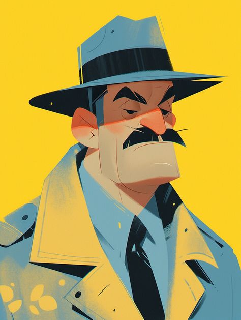 ArtStation - Detective Vector Animation, Vector Character Design, Art Sketches Doodles, Character Design Sketches, Sketch Inspiration, Character Design Animation, Digital Art Illustration, Cartoon Character Design, Illustration Character Design