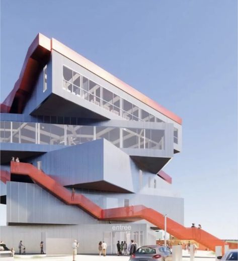 Rotterdam Port, External Staircase, Facade Panel, Experience Center, Visitor Center, Facade Architecture, Structure Design, Exhibition Space, Building Construction