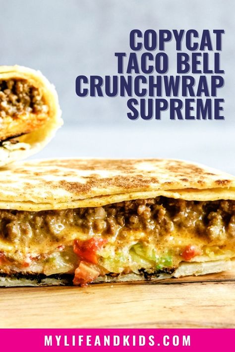 Taco Bell Recipe, Crunchwrap Supreme Recipe, Gluten Free Flour Tortillas, Taco Bell Crunchwrap Supreme, Quesadilla Sauce, Taco Bell Crunchwrap, Taco Bell Copycat, Copycat Taco Bell, Taco Bell Recipes