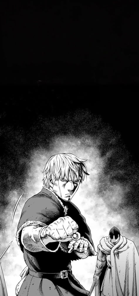 Vinland Saga Wallpaper Black And White, Vinland Saga Black And White, Vinland Saga Lockscreen, Vinland Saga Manga Wallpaper, Thorfinn Manga Wallpaper, Thorfinn Aesthetic, Vinland Saga Wallpaper Iphone, Thorfinn Wallpaper, Vinland Saga Wallpaper