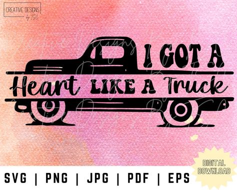 Heart Like A Truck, Country Svg, Lainey Wilson, Country Music Lyrics, Old Truck, Cute N Country, Cute Country, Heart Svg, Love Svg