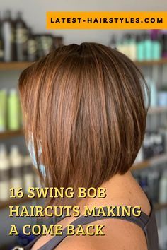 Classic Short Hair, Swing Bob Haircut, Stacked Haircuts, Dunner Wordend Haar, Medium Bob Haircut, Trendy Bob Hairstyles, Medium Bob, Stacked Bob Haircut, Bob Hairstyles For Thick