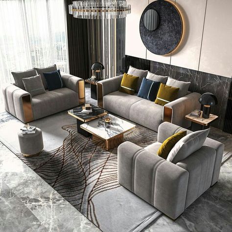 Living Room Sofa Design | Wooden Sofa Set Design Ideas 3 Piece Couch Set Living Rooms, Grey Colour Sofa Living Room, 3 Piece Sofa Set Living Rooms, Colors That Go With Gray Living Rooms, Gray Themed Living Room, Grey Velvet Sofa Living Room Ideas, Grey Colour Living Room, Center Table Living Room Wooden Modern, Gray Furniture Living Room