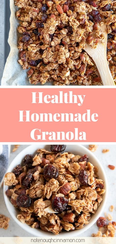 Homemade Healthy Granola, Healthy Homemade Granola Recipe, Healthy Homemade Granola, Homemade Granola Recipe, Oats Overnight, Homemade Granola Healthy, Menu Sarapan Sehat, Granola Recipe Healthy, Easy Granola