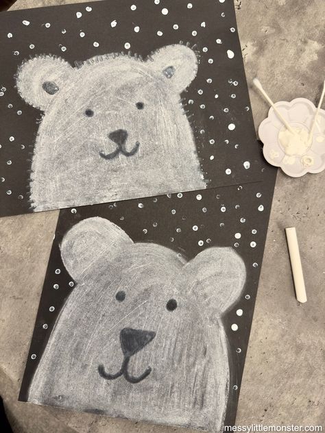 Polar Bear Art Project, Bear Art Project, Draw A Polar Bear, Polar Bears Preschool, Polar Bears Activities, Bears Preschool, Polar Bear Drawing, Polar Bear Face, Urs Polar