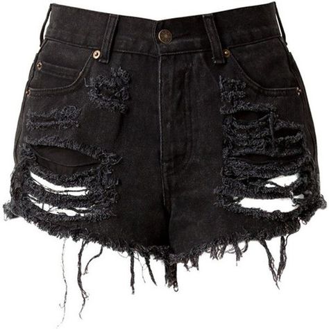 Black High Waisted Denim Shorts - Destroyed (170 BRL) ❤ liked on Polyvore featuring shorts, bottoms, pants, short, black high waisted shorts, short jean shorts, high-waisted shorts, destroyed denim shorts and short shorts High Waisted Ripped Shorts, Distressed High Waisted Shorts, Vintage High Waisted Shorts, Denim Shorts Style, Shorts Ripped, Destroyed Denim Shorts, Pants Short, High Waisted Denim Shorts, Black High Waisted Shorts