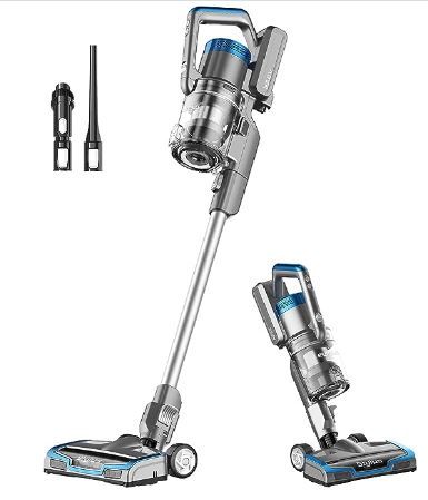 Eureka Lightweight Cordless Vacuum Cleaner, High Efficiency Powerful Motor LED Headlights, Convenient Stick and Handheld Vac, Grey Best Cordless Vacuum, Bldc Motor, Portable Vacuum Cleaner, Cordless Stick Vacuum Cleaner, Hand Vacuum, Low Pile Carpet, Canister Vacuum, Best Vacuum, Handheld Vacuum Cleaner