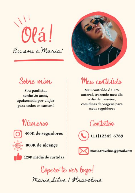 Edite grátis você mesmo usando nosso editor online | Design by Wolf Designer | 
Como fazer Mídia Kit Mídia Kit Influencer com foto ?
1 - Escolha um dos modelos disponíveis de Mídia Kit Mídia Kit Influencer com foto no site UDOIS.com
2 - Edite com facilidade a sua template para Mídia Kit Mídia Kit Influencer com foto usando o editor online.
3 - Quando o seu Mídia Kit Mídia Kit Influencer com foto estiver pronto, clique em download


Criar Mídia Kit Mídia Kit Influencer com foto Online Design, Influencer, Digital Marketing