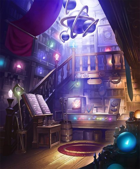 Card: Arcane Item Shop Magic And Mystery, The Comfort Zone, Fantasy Rooms, Japon Illustration, Fantasy Setting, Fantasy Places, Magic School, Fantasy Art Landscapes, Fantasy Concept Art