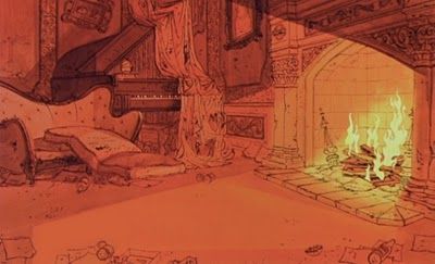 101 Dalmatians background: fireplace 1961 Fireplace Concept Art, 101 Dalmatians Background, Vis Dev, Animation Anime, 101 Dalmations, Disney Background, Animation Studios, Art Animation, Disney Concept Art