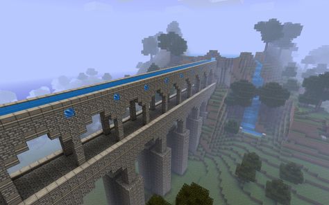 Alas, part of the aqueduct fell due to the lack of repairs and the surroundings turned into a swamp. Description from planetminecraft.com. I searched for this on bing.com/images Minecraft Water Bridge, Giant Bridge Minecraft, Ravine Bridge Minecraft, Minecraft Aqueduct, Aqueduct Minecraft, Minecraft Suspended Bridge, Minecraft Temple, Minecraft Castle Blueprints, Minecraft Structures