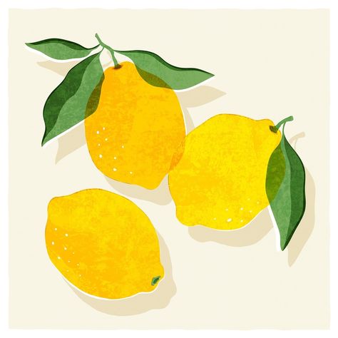 Lemon Illustration, Lemon Drawing, Lemon Clipart, Summer Drawings, Leaf Illustration, Fruit Illustration, Calendar Ideas, Sea Side, Holiday Summer