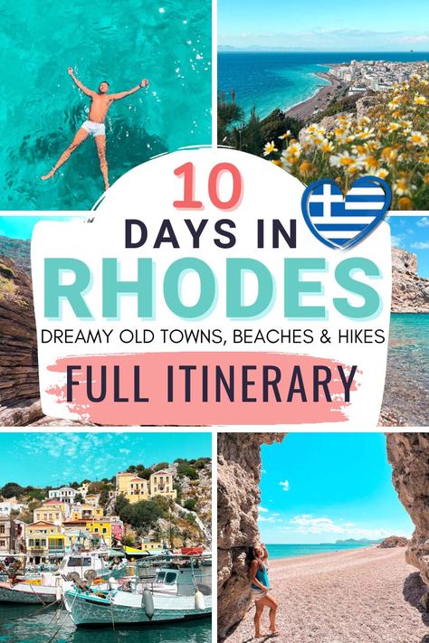 Steal this epic 10 day in Rhodes Itinerary and explore the best places to visit in Rhodes Greece! From dreamy old towns, jaw-dropping hikes to the best Rhodes beaches. | rhodes greece itinerary | things to do in rhodes greece | rhodes greece travel | best of rhodes greece | rhodes travel guide | rhodes tips | rhodes travel blog | greece travel rhodes | vacation rhodes | greece travel | rhodes attractions | greece vacation | greek islands itinerary | rhodos greece | rodos greece | rodos island Things To Do In Rhodes Greece, Rhodes Itinerary, Rhodes Beaches, Rodos Greece, Rhodes Town, Rhodes Island Greece, Lindos Rhodes, Greek Islands Vacation, Rhode Island Travel