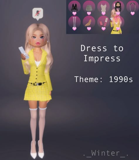 Dress to Impress: 1990s Outfit 1990 Dti Outfit, 1990s Dress To Impress No Vip, Dti 1990 Outfit Idea, Dress To Impress Theme 1990s, 1990s Dress To Impress Outfit, Dress To Impress 1990s Theme, 90s Dress To Impress, 1990s Fashion Dress To Impress, 1990s Outfit Ideas