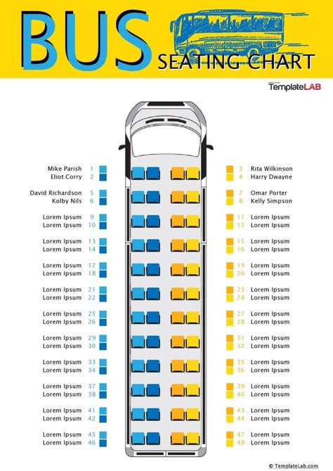 Download Bus Seating Chart Template Bus Seating Chart, Seat Bus, Seating Plan Template, Bus Seat, Templates For Wedding, Chartered Bus, Seating Chart Template, Chart Template, Bus Travel