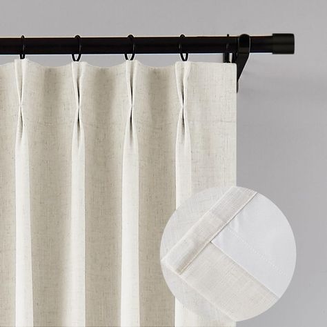 PRICES MAY VARY. Ready Made: Experience the ultimate in light control and style with these ready made 100 percent blackout curtains.Each package includes 2 panels of pinch pleated curtains with 18 hooks( without rings),with each panel measuring 40"W x 95"L. 100 Percent Blackout: Each panel is crafted with a sewn-in 100 percent blackout coated lining, ensuring superior light blocking,UV prodection,thermal insulation,noise reduction, and totally privacy.Ideal for nurseries,bedroom,and spaces requi Hanging Pinch Pleat Curtains, Modern Farmhouse Curtain Ideas, Bedroom Curtains With Blinds, Insulated Drapes, Blackout Curtains Bedroom, White Fence, Pinch Pleat Curtains, Farmhouse Curtains, Curtains For Living Room