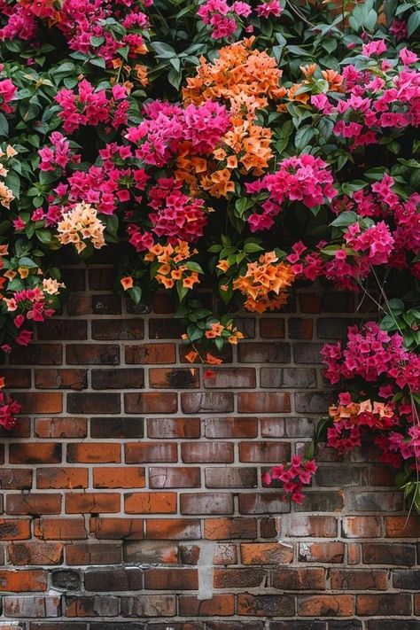 Brick Wall Outdoor Decor Ideas for Vibrant Patios Brick House Outdoor Decor, Brick Wall Outdoor Decor, Brick Wall Garden, Brick Wall Decor Ideas, Rustic Outdoor Wall Decor, Outdoor Wall Decor Ideas, Brick Wall Gardens, Brick Wall Decor, Porch Interior