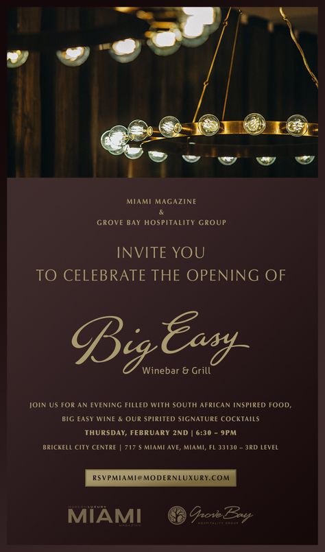 Grand Opening Restaurant Poster, Invitation Letter Design, Grand Opening Restaurant, Grand Opening Poster, Opening Restaurant, Opening Invitation, Brickell City Centre, Invitation Letter, Restaurant Poster