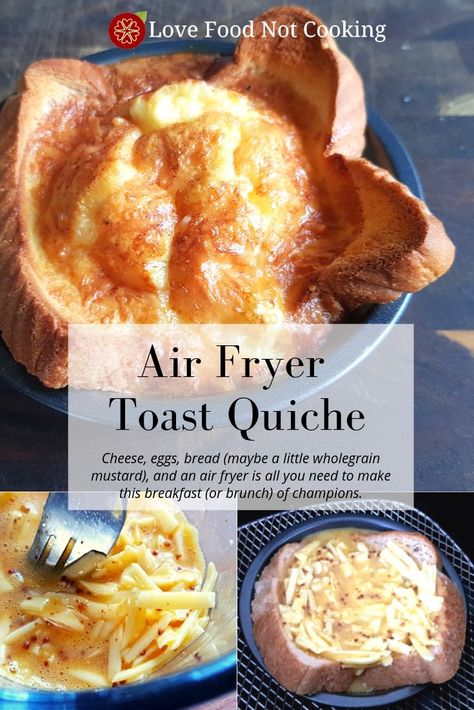 Airfryer Quiche, Air Fryer Quiche, Toast Air Fryer, Air Fryer Toast, Cheesy Toast, Convection Oven Recipes, Work Food, Cooks Air Fryer, Eggs Breakfast