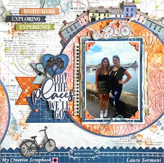 My Creative Scrapbook, 49th And Market Layouts, 49 Market, Scrapbook Gallery, Scrapbooking Layouts Travel, Green Patterns, Katie Pertiet, Travel Scrapbook Pages, Scrapbook Design Layout