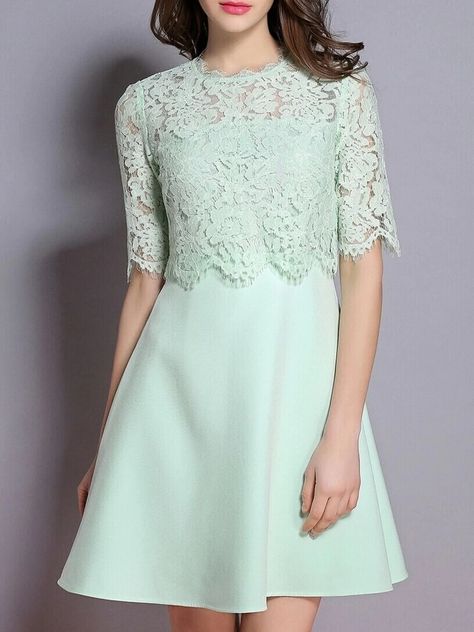 Lace Combo Styles, A Line Dress For Kids, Dress Brokat Modern, Jacket Outfit Ideas, Tulle Bridesmaid Dresses, Lace Dress Outfit, Tulle Bridesmaid, Lace Top Dress, Lace Dress Styles