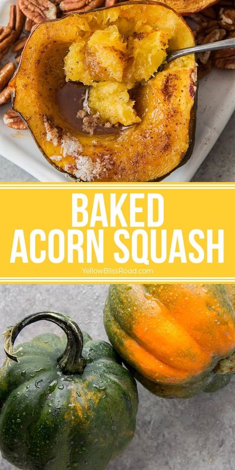 Oven Baked Acorn Squash Brown Sugar, Acorn Squash Recipes Healthy, Acorn Squash Baked, Squash In Oven, Acorn Squash Recipe, Buttercup Squash, Pan Dishes, Savory Sides, Acorn Squash Recipes