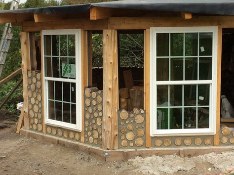 Cordwood Shed, Cord Wood Cabin, Cord Wood House, Cordwood Cabin, Cordwood House, Cordwood Construction, Cordwood Homes, Cord Wood, Earthship Home