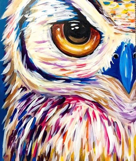 Rainbow Owl, Learn Acrylic Painting, Beginners Acrylic Painting, Owl Watercolor, Fall Art Projects, Paint Nite, Canvas Painting Tutorials, Acrylic Painting For Beginners, Halloween Painting