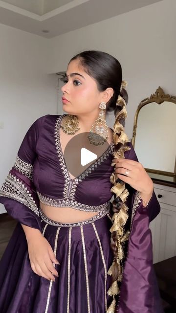 Punjabi Paranda Choti Hairstyle Tutorial, Parandi Designs, Hairstyles For Functions Indian, Parandi Braid, Parandi Hairstyle, Hairstyles For Functions, Function Hairstyles, Instagram Wedding, Dresses Indian