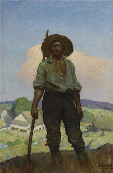 Farmer Painting, N C Wyeth, Jamie Wyeth, Nc Wyeth, Egg Tempera, Popular Magazine, American Illustration, Andrew Wyeth, A3 Poster