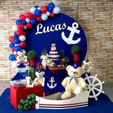 Nautical Baby Shower Boy, Sailor Baby Showers, Sailor Birthday, Sailor Theme, Sailor Baby, Nautical Birthday Party, Idee Babyshower, Nautical Themed Party, Nautical Birthday