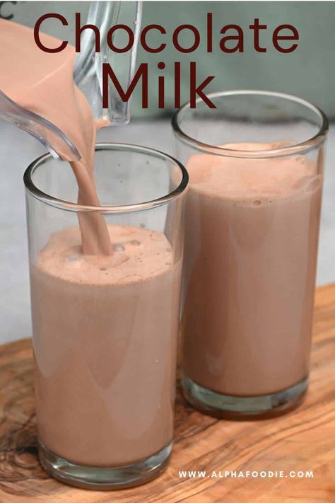 My homemade chocolate milk recipe is better than any chocolate milk mix you'll find in a grocery store! This chocolate milk with cocoa powder is ready in under five minutes and there are tons of ways to customize it. Chocolate Milk With Cocoa Powder, Coco Powder Recipes, Sugar Free Chocolate Milk, Homemade Chocolate Milk, Chocolate Milk Recipe, Chocolate Milk Mix, Homemade Milk Chocolate, Chocolate Milk Powder, Milk Chocolate Recipes