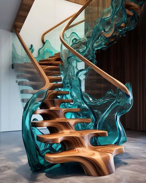 Stair Design, Glamorous Interiors, Fantasy Furniture, Unique Furniture Design, House Vibes, Unique House Design, Modern Staircase, Unique Houses, Funky Furniture