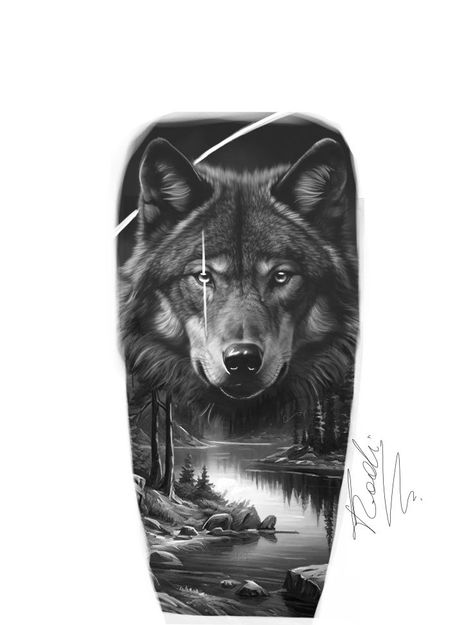 Holy Tattoos, Arm Tattoos Drawing, Geometric Mandala Tattoo, Animal Tattoo Ideas, Sigil Tattoo, Wolf Tattoo Design, Wolf Photos, Big Cats Art, Bear Tattoo