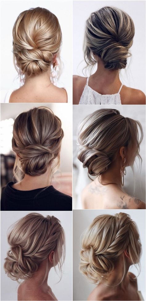 20 Trendy Low Bun Wedding Updos and Hairstyles – Hi Miss Puff Soft Side Bun Wedding Hair, Wedding Guest Hairstyles Updo Low Buns, Trendy Low Bun, Shinion Hair, Loose Bun Hairstyles, Low Bun Wedding Hair, Cute Hairstyles Updos, Bun Wedding, Low Buns