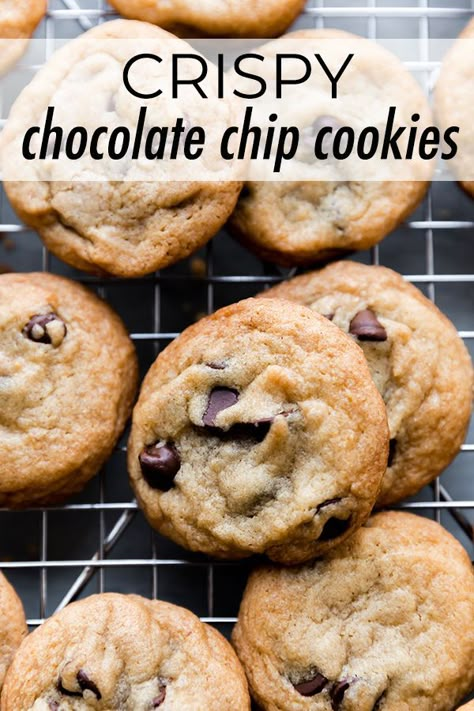 Soft Chocolate Chip Cookie, Crunchy Chocolate Chip Cookies, Special Cookies, Crispy Chocolate Chip Cookies, Easy Sweets, Cookie Recipes Unique, Sally's Baking, Soft Chocolate Chip Cookies, Easy Chocolate Chip Cookies