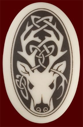 Celtic+Stag+Tattoo | Celtic Stag Pendent - Oval Celtic Stag, Dnd Reference, Horned God, Symbole Viking, Totem Animal, Porcelain Necklace, Marquesan Tattoos, Stag Deer, Hawaiian Tattoo