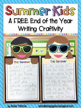 Looking for a simple project end of the year/summer themed project to do with your students? Summer Kids {A FREE End of the Year Writing Craftivity} may be exactly what you are looking for. This packet includes a ready to copy pattern and two writing sheet options ("This Summer" and a blank sheet so that you an pick your Summer Writing Activity, Writing Craftivity, Dr. Seuss, 2nd Grade Writing, Summer Writing, 1st Grade Writing, 4th Grade Writing, First Grade Writing, End Of Year Activities