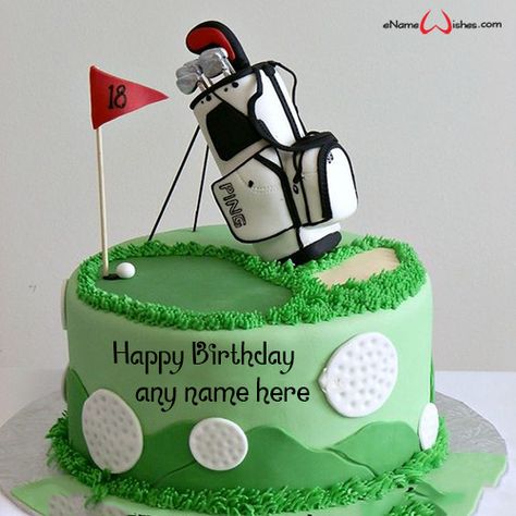 Write name on Amazing Birthday Cake with Name with Name And Wishes Images and create free Online And Wishes Images with name online. Golf Cake Ideas, Golf Course Cake, Golf Birthday Cake, Golf Cake Toppers, Golf Themed Cakes, Golfers Birthday, Golf Birthday Cakes, Nursing Cake, Golf Cake