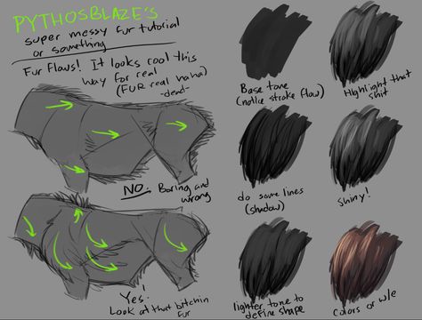 How To Color Fur, Animal Fur Patterns, Fur Tutorial, How To Draw Fur, Painting Fur, Animation Anime, Canine Art, Wolf Drawing, Art Animation